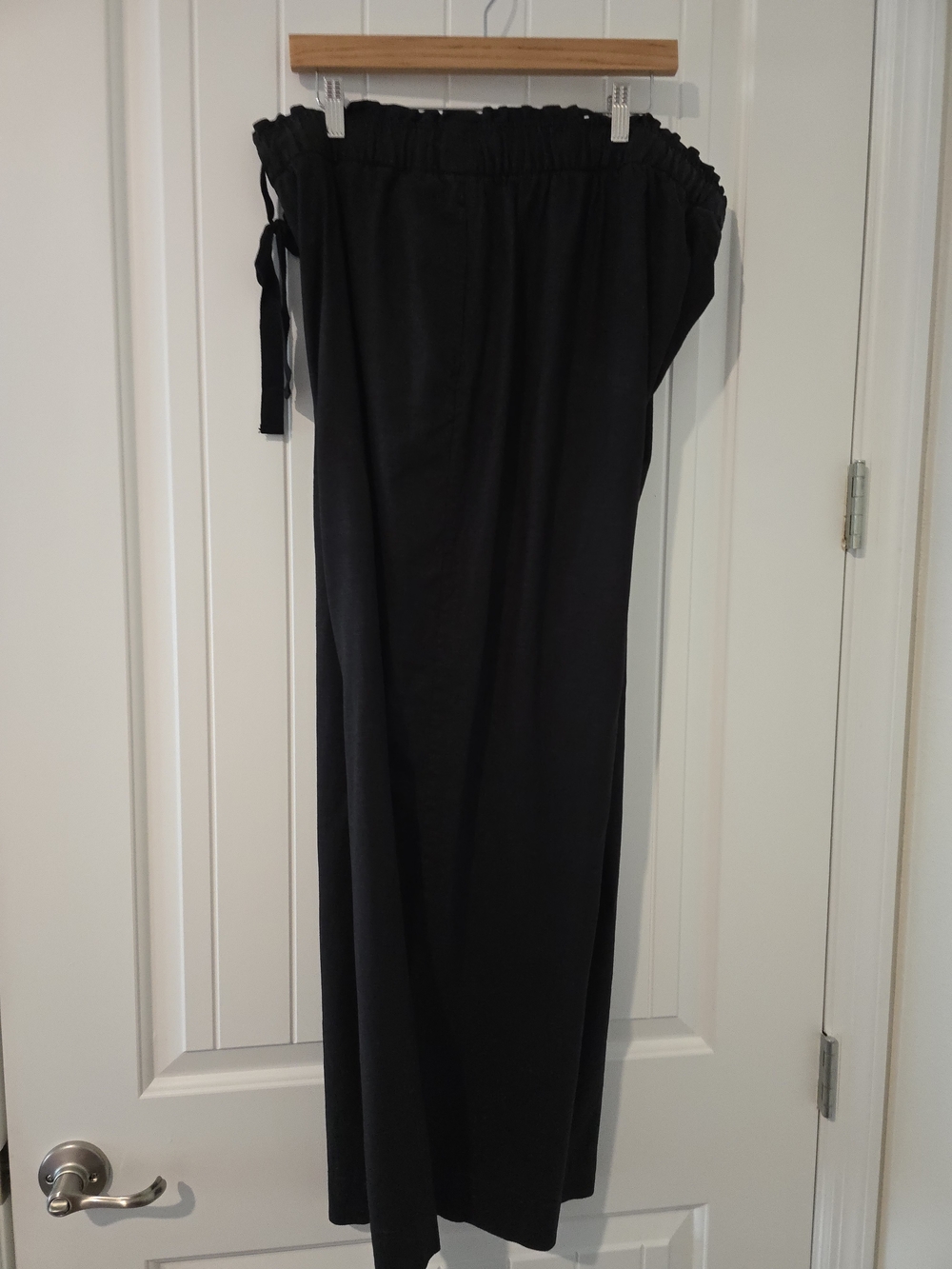 Lane Bryant Black Elastic Waist Drawstring  Linen/ Rayon / Spandex Pants Size 16